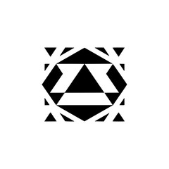 Geometric Black and White Abstract Logo Design
