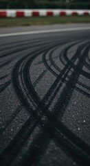 Fototapeta premium Tire Marks on Asphalt Race Track
