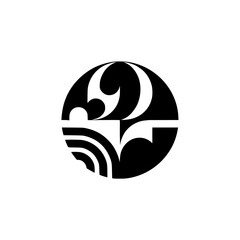 Geometric Black and White Circular Design: Abstract Art