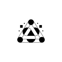 Geometric Abstract Logo Design with Triangle and Circle Elements