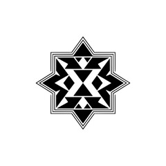 Geometric Starburst Graphic in Black and White