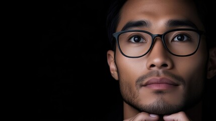 Fototapeta premium Close-up portrait of a thoughtful man (1)