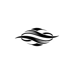 Abstract Black & White Swirl Design on Light Gray Background