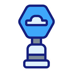 speed bump sign filled flat icon