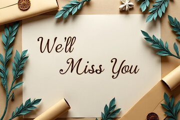 we'll miss you paper quilling card