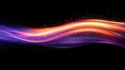 Fototapeta premium Glowing Light Speed Lines Creating a Motion Blur Effect with Laser Beams in Orange and Purple Shades 