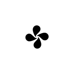 Black Lauburu Symbol on White Background, Minimalist Design