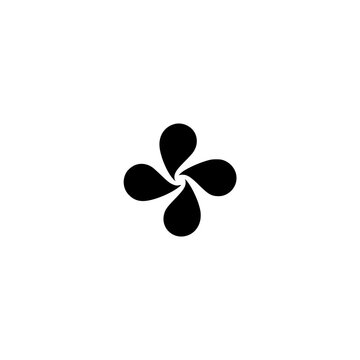 Black Lauburu Symbol on White Background, Minimalist Design