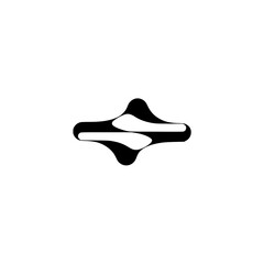 Abstract Black & White Organic Shape Logo, Minimalist Design Element