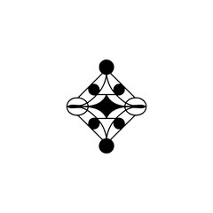 Minimalist Geometric Ornament: Black & White Vector Design