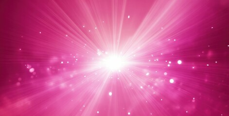 Fototapeta premium A luminous burst of ray and beam light radiates glitter bokeh outward, casting beams of pink purple and pastel tones in a mesmerizing star display.