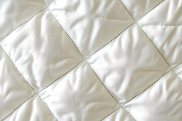 Fototapeta premium White quilted fabric texture background with diamond pattern for warm clothing design