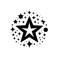 Black and White Starburst Design: Festive Iconography for Celebration