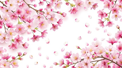Fototapeta premium Japan Cherry Blossom Spring, Pink Sakura Tree, Floral Bloom, Beautiful Nature, Scenic Landscape Photography