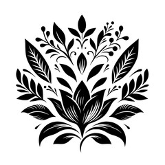 Floral Symmetry: Black and White Botanical Design
