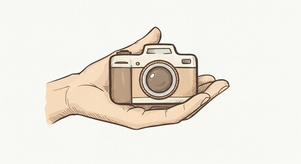 Hand Holding Vintage Camera: A Symbol of Photography and Memories