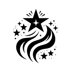 Elegant Starburst Logo Design in Black and White