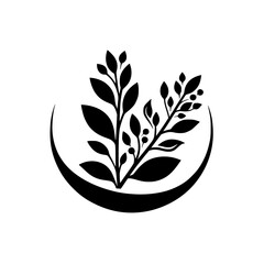 Minimalist Black and White Floral Logo Design