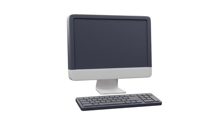 Fototapeta premium Computer with Keyboard Mockup for Website Design or Presentation Use