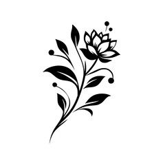 Elegant Black & White Floral Vector Illustration
