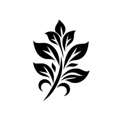 Elegant Black & White Floral Vector, Minimalist Leafy Design