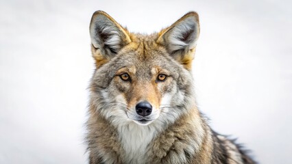 Fototapeta premium Majestic Coyote Portrait: Gray, Amber, Wild Canine, Animal Photography, Wildlife Image, Nature Photo