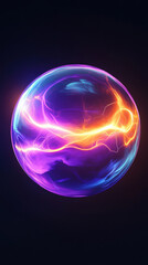 Obraz premium Glowing Plasma Sphere with Electric Discharge