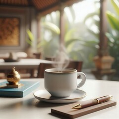 Fototapeta premium Golden Accents & Morning Brew