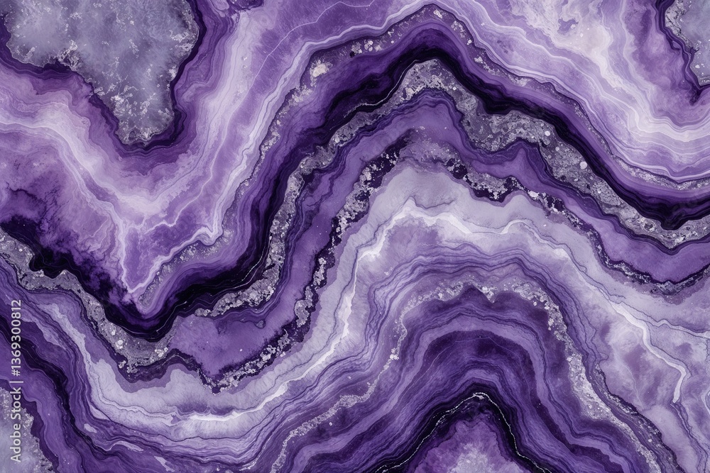 Poster Ethereal Violet Marble Texture Background with Abstract Pattern