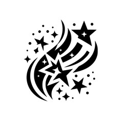 Black and White Starburst Illustration, Modern Design