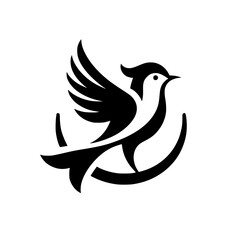 Obraz premium Minimalist Bird Logo Design in Black and White