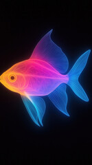 Neon-Colored Fish with Gradient Effects