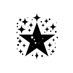 Black Starburst Pattern on White: Modern Minimalist Design