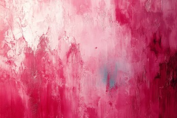 Abstract red and pink paint strokes on canvas with textured gradient