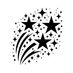 Black Starburst Abstract on White, Graphic Design Element