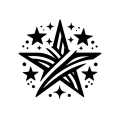 Abstract Starburst Logo: Modern Black and White Design