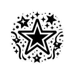 Black & White Starburst Illustration: Celebration Design