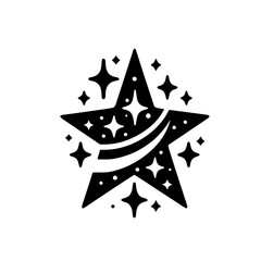 Black Starry Element Logo Design on White Background
