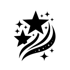Black and White Star Burst Graphic Design