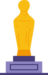 A golden trophy with a pedestal stands ready for the victor