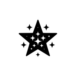 Minimalist Starburst Icon: Black and White, Graphic Illustration