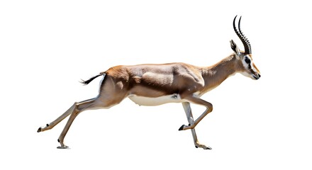 Fototapeta premium Running Thomson's Gazelle Isolated on White Background in Motion