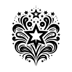 Black and White Starburst Design, Celebration & Ornamentation