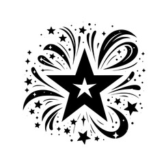 Starburst Logo with Black & White Starry Elements