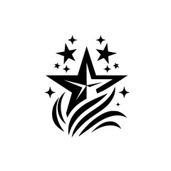 Obraz premium Black Starburst Logo Design - Modern & Graphic Vector Element
