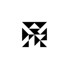 Naklejka premium Geometric Triangle Design Abstract, Black & White, Minimalist, Clean, Logo-ready