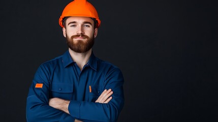 Confident construction worker in safety gear ready for a challenging project