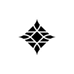 Minimalist Black Geometric Pattern on White, Abstract Design