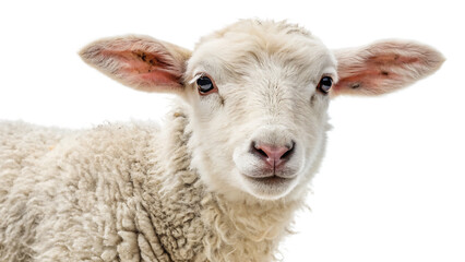 Cute Lamb Isolated on White – High-Quality PNG with Transparent Background