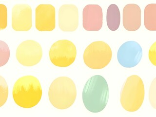 Soft, rounded, and square pastel shapes creating a seamless, repeating pattern bring gentle color and artistic flair, enhancing designs with a soothing and elegant touch